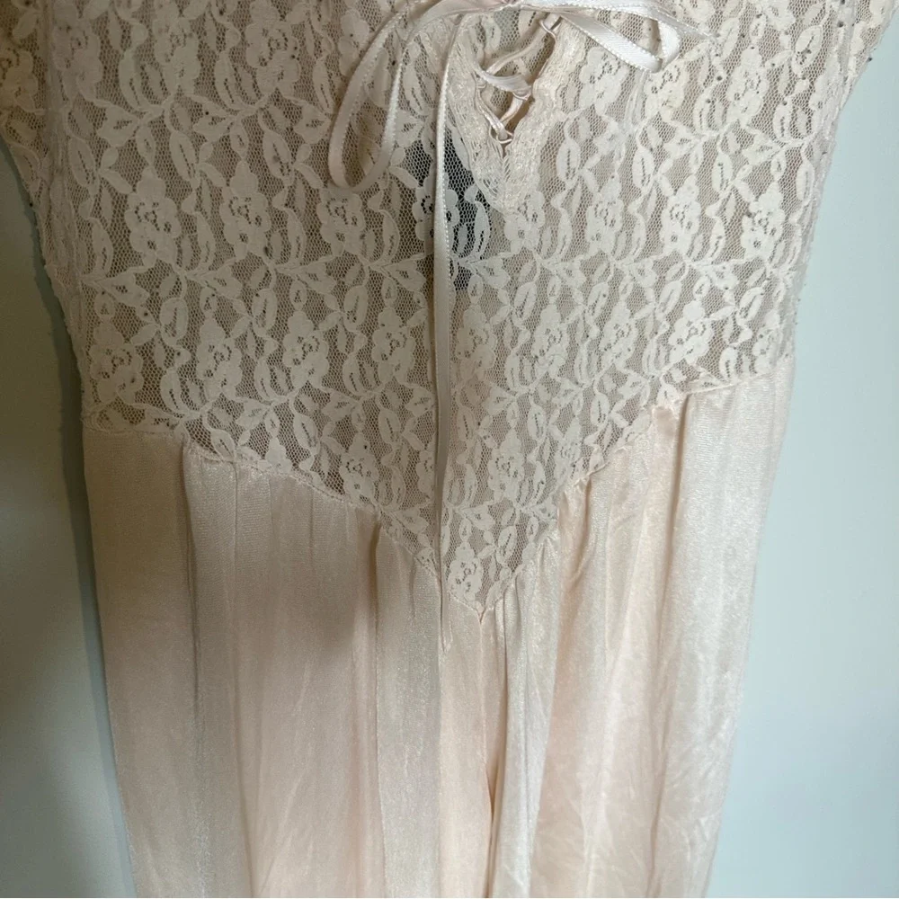 UNDERCOVER WEAR Vintage Pale Pink Boudoir Romper Jumpsuit Pants Slip Size Medium - Picture 5 of 12